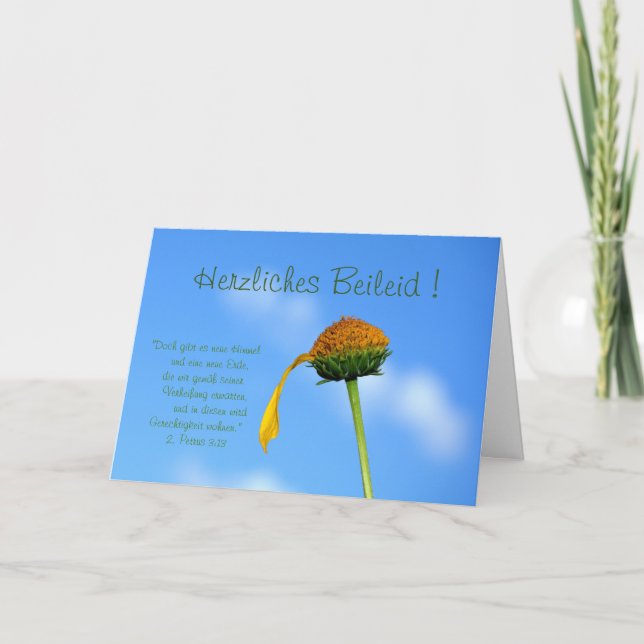 Tarjeta Herzliches Beileid - mit Spruch aus der Bibel (Anverso)