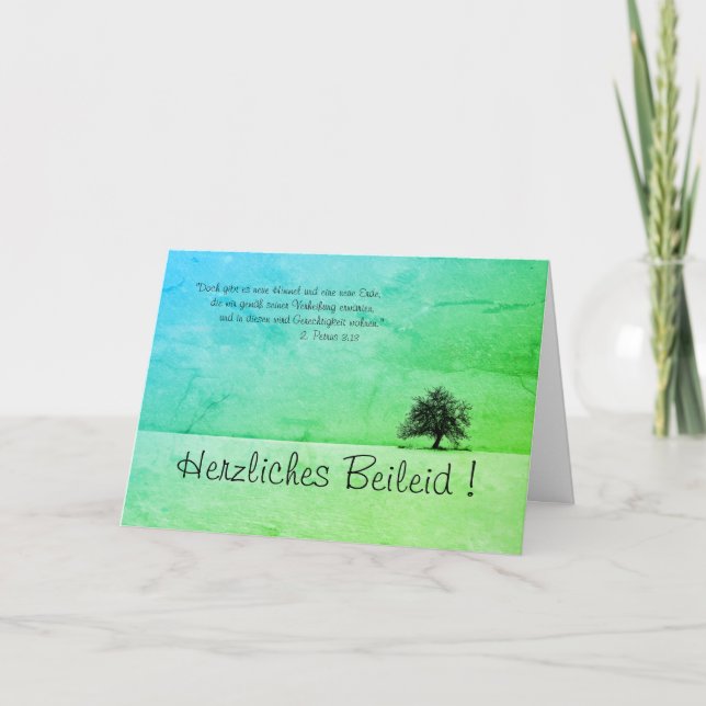 Tarjeta Herzliches Beileid - mit Spruch aus der Bibel (Anverso)