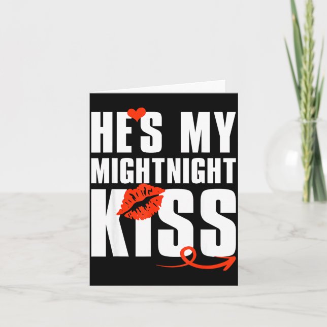 Tarjeta He's My Midnight Kiss Happy New Year Matching Funn (Anverso)