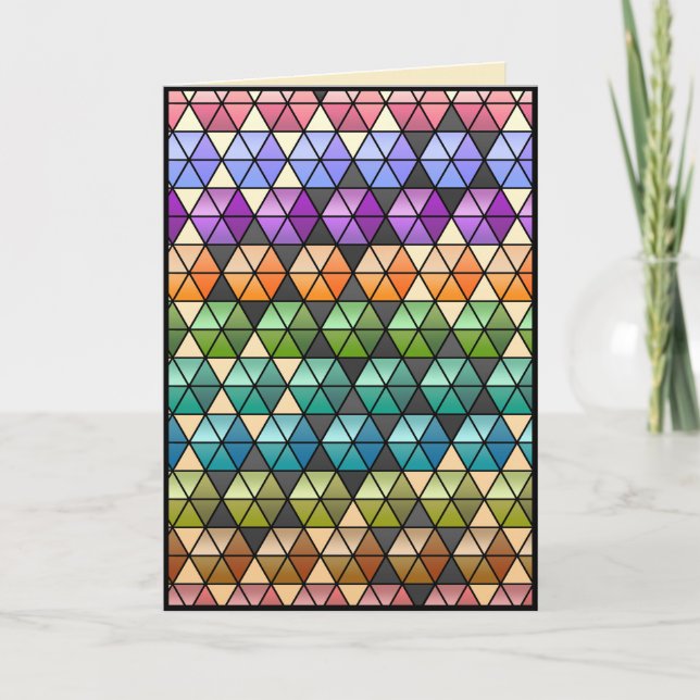 Tarjeta Hexagon Quilt Warm Rainbow - Cumpleaños personaliz (Anverso)