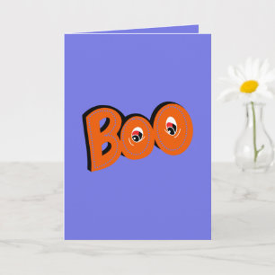 Tarjeta Hey Boo Te Asusté Tipografía Dibujando Arte
