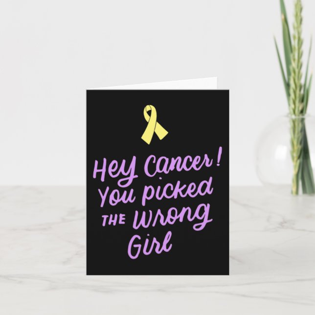Tarjeta Hey Cáncer que has cogido el Chica equivocado que  (Anverso)