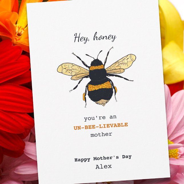 Tarjeta Hey, Cariño, el Día de la Madre de la Abeja del Es (Subido por el creador)
