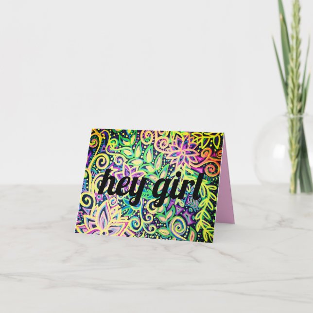 Tarjeta Hey chica, hey (Anverso)