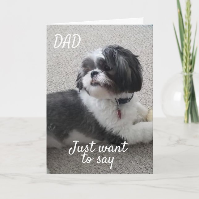 TARJETA "HEY DAD" DICE A PUP "TENGAN UN DÍA FELIZ DEL PADR (Anverso)