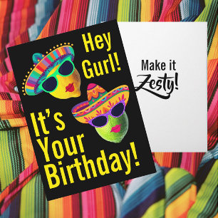 Tarjeta Hey Gurl Personalizado Divertido Limón Lima