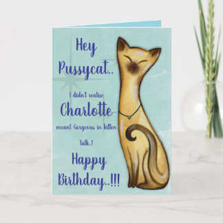 Tarjeta Hey Pussycat Cumpleaños Follador
