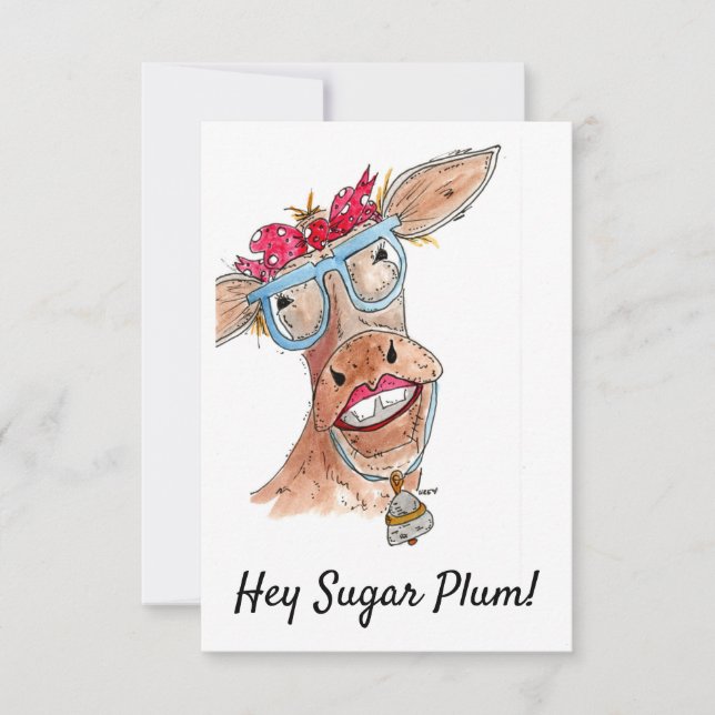 Tarjeta Hey Sugar Plum - Chicas de PinUp (Anverso)