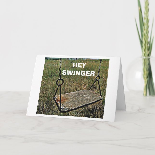 TARJETA "HEY SWINGER" FELIZ CUMPLEAÑOS (Anverso)