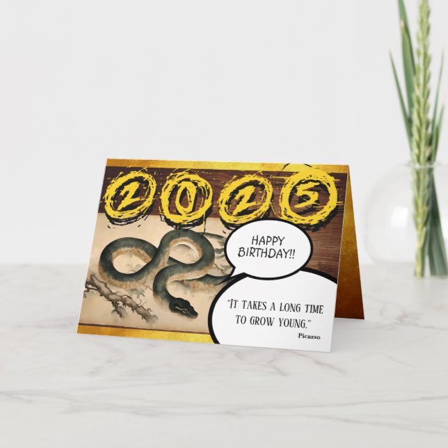 Tarjeta HGC de cumpleaños del año chino Snake 2025 (Anverso)