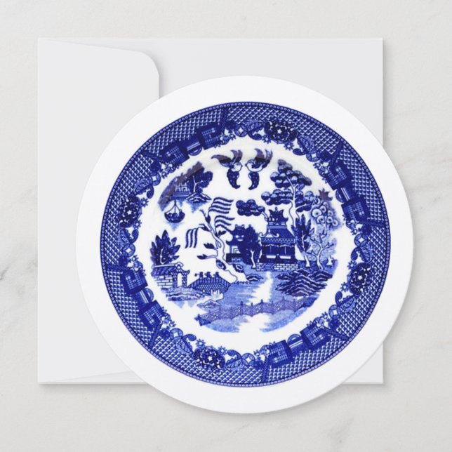 TARJETA HI-DEF DE PATRÓN DE VINTAJE ANTIGUO AZUL A (Anverso)