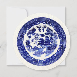 TARJETA HI-DEF DE PATRÓN DE VINTAJE ANTIGUO AZUL A