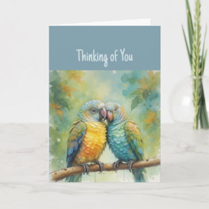 Tarjeta Hi Hello Thinking de You Tropical Parrot Bird