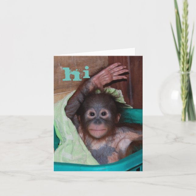 Tarjeta Hi Sweet Baby Orangutan (Anverso)