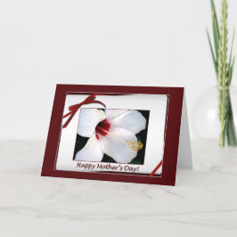 Tarjeta Hibiscus blanco feliz día de la madre