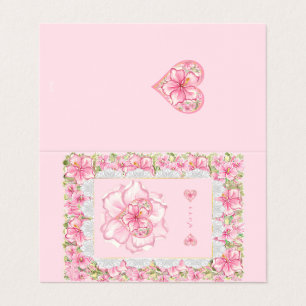 Tarjeta Hibiscus & lace PINK