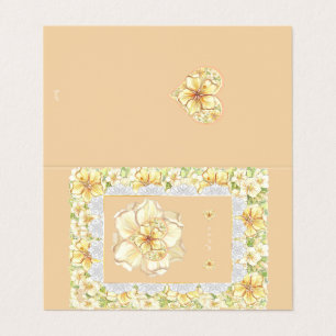 Tarjeta Hibiscus & lace YELLOW