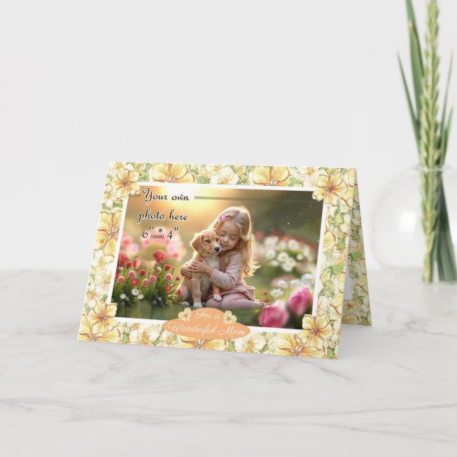 Tarjeta Hibiscus & lace YELLOW (Anverso)