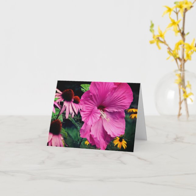 Tarjeta Hibiscus Y Friends Flower Garden Note (flor amarilla)