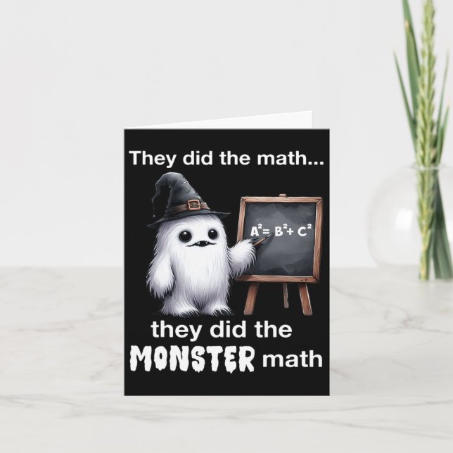 Tarjeta Hicieron El Monster Math Yeti Gracioso Té De Hallo (Anverso)