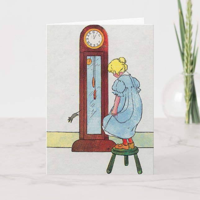 Tarjeta Hickory, Dickory, Dock Mother Goose Nursery Rhyme (Anverso)