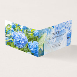 Tarjeta Hidrangea azul boda hermoso