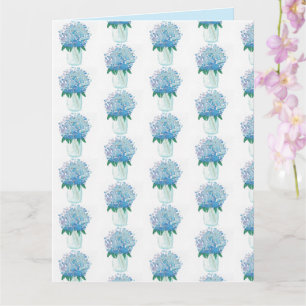 Tarjeta Hidrangea azul y púrpura