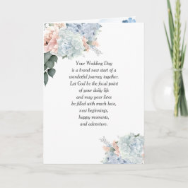 Tarjeta Hidrangea Boda con texto religioso