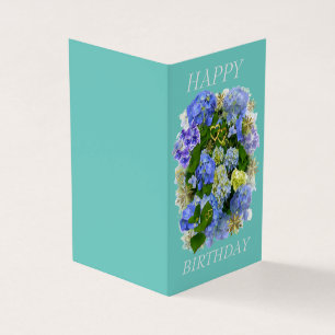 TARJETA HIDRANGEA FLORES FELIZ CUMPLEAÑOS