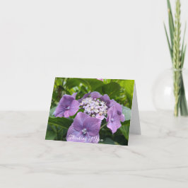 Tarjeta Hidrángulos púrpura pensando en ti