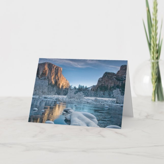Tarjeta Hielo y nieve | Hielo de rime en el valle de Yosem (Anverso)