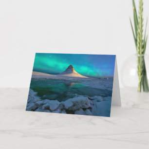 Tarjeta Hielo y nieve Montaña Kirkjufall, Islandia
