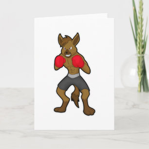 Tarjeta Hiena en boxeo con guantes de boxeo