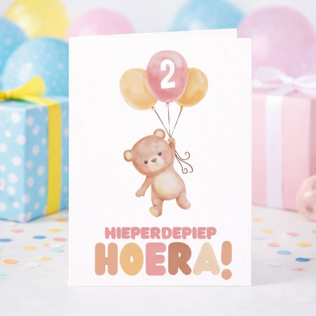 Tarjeta Hieperdepiep Teddybeer Ballonnen Verjaardag (Subido por el creador)