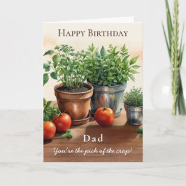 Tarjeta Hierbas y tomates eligen el cumpleaños de papá de 