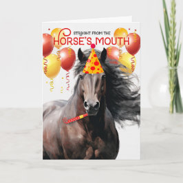 Tarjeta Hígado Caballo de Castaño Gracioso Cumpleaños