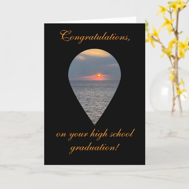 Tarjeta High School Graduation, Folded Greeting Card (flor amarilla)