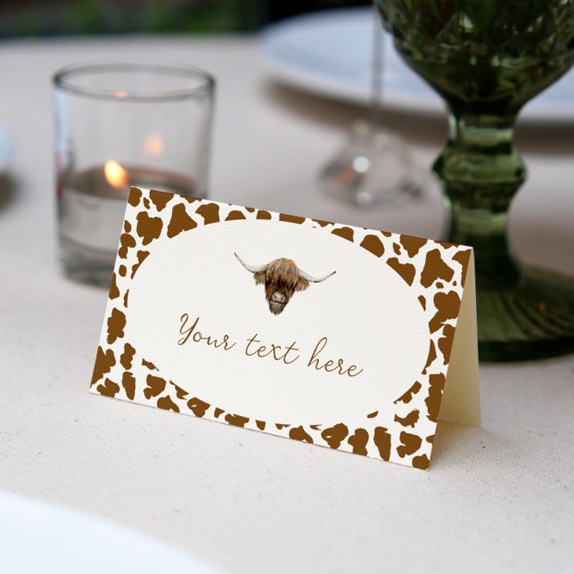 Tarjeta Highland Cow Birday Place (Subido por el creador)