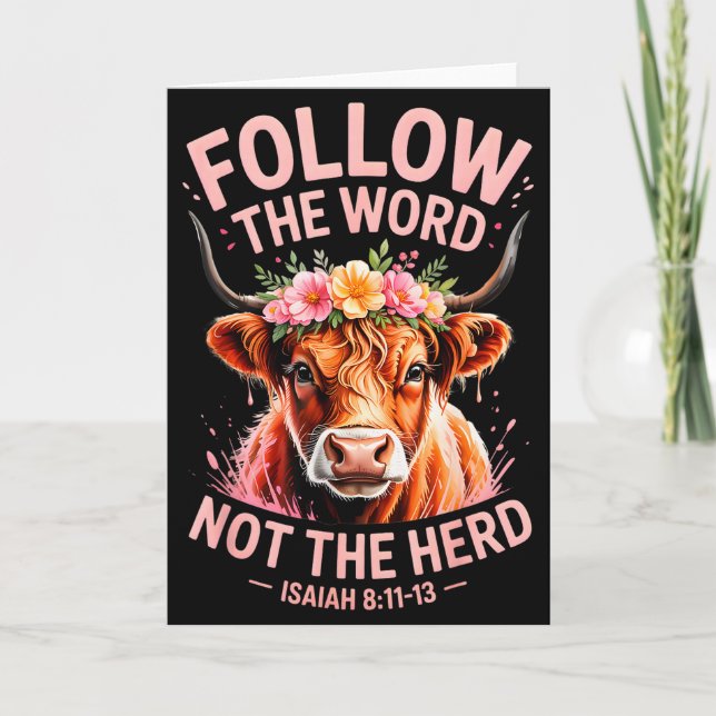 Tarjeta Highland Cow Christian  (Anverso)