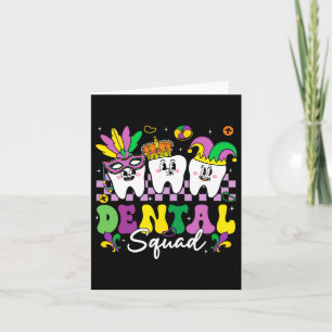 Tarjeta Higiene de la piel dental Equipo dental Mardi Gras