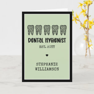 Tarjeta Higienista Dental Personalizada Estampado de Leopa