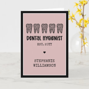 Tarjeta Higienista Dental Personalizada Estampado de Leopa