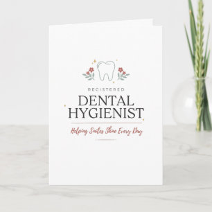 Tarjeta Higienista Dental Registrada Tipografía Floral