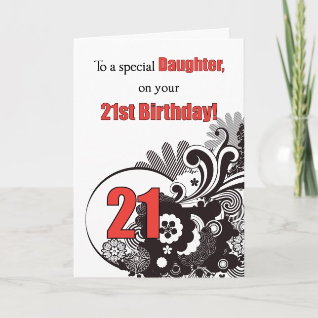 Tarjeta Hija, 21º cumpleaños, riñas religiosas (Anverso)