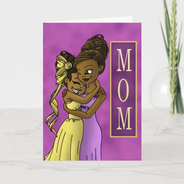 Tarjeta Hija afroamericana y madre (Anverso)
