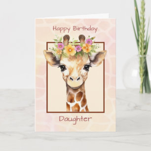 Tarjeta Hija Cumpleaños dulce Safari Jungle Giraffe