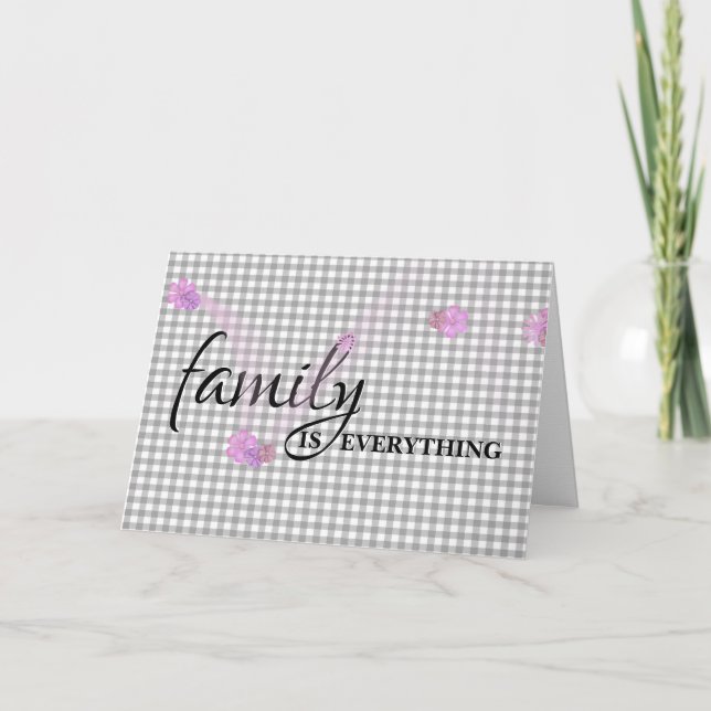 Tarjeta Hija cuñada Birthday Gray Gingham (Anverso)