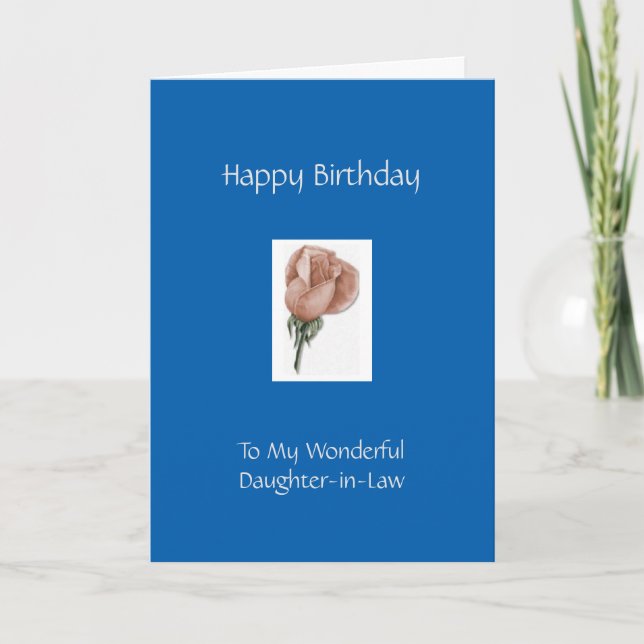Tarjeta Hija cuñada feliz de cumpleaños - Rosa (Anverso)