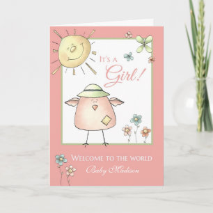 Tarjeta Hija de bienvenida - Nombre personalizado: Felicit