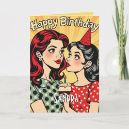 Tarjeta Hija de cumpleaños retro feliz